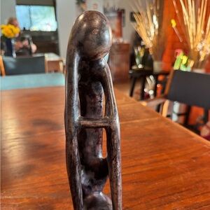 Abstract Kenyan hand carved Stone Black Thinker Sculpture